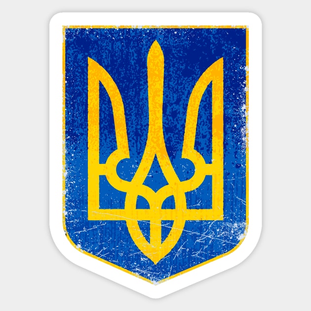 Ukraine Coat of Arms, Trident, Tryzub Sticker by StabbedHeart